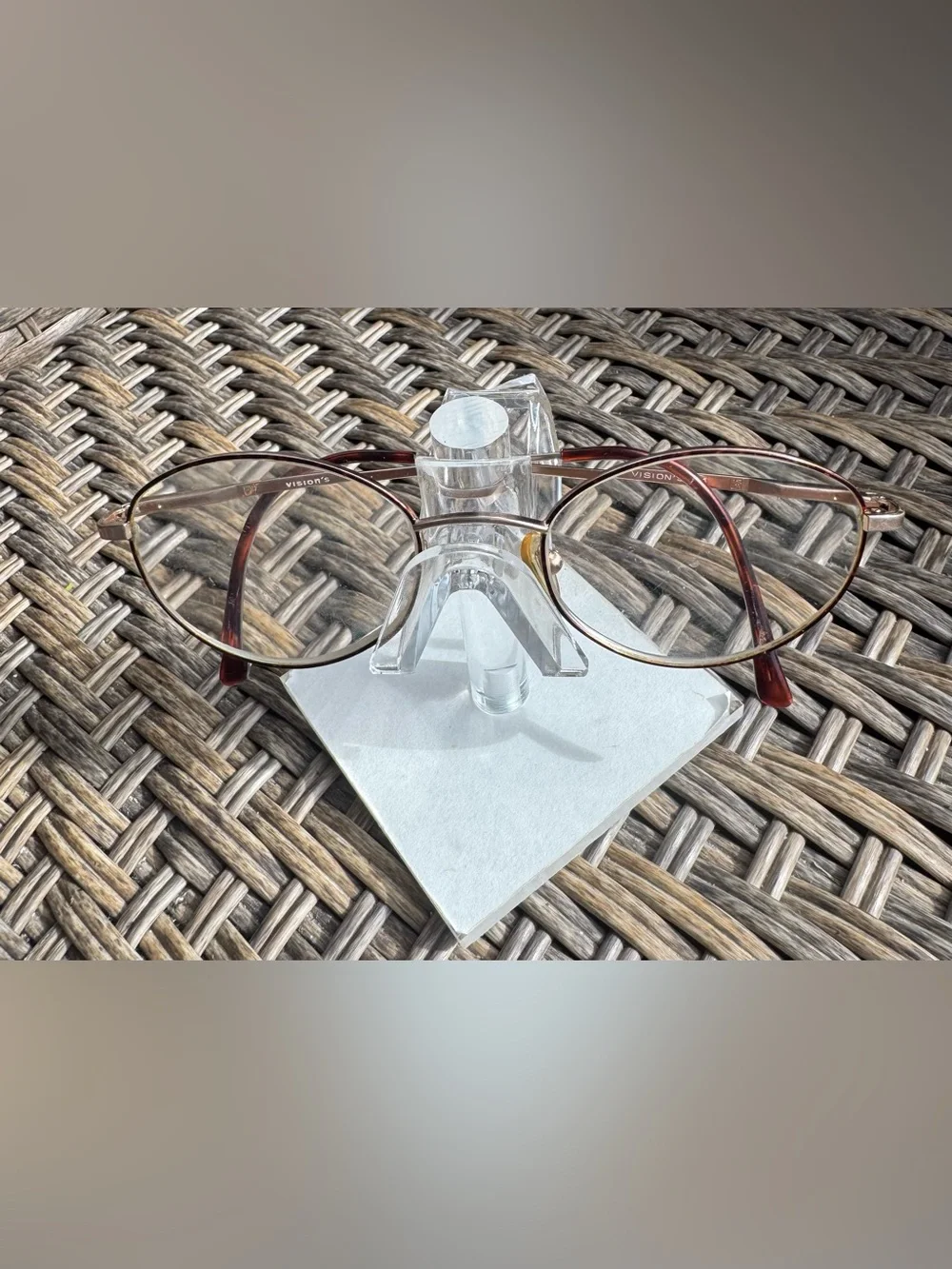 Vintage Vision's X107 Gold Metal Oval Full Rim Eyeglass Frames Only 50-20-140